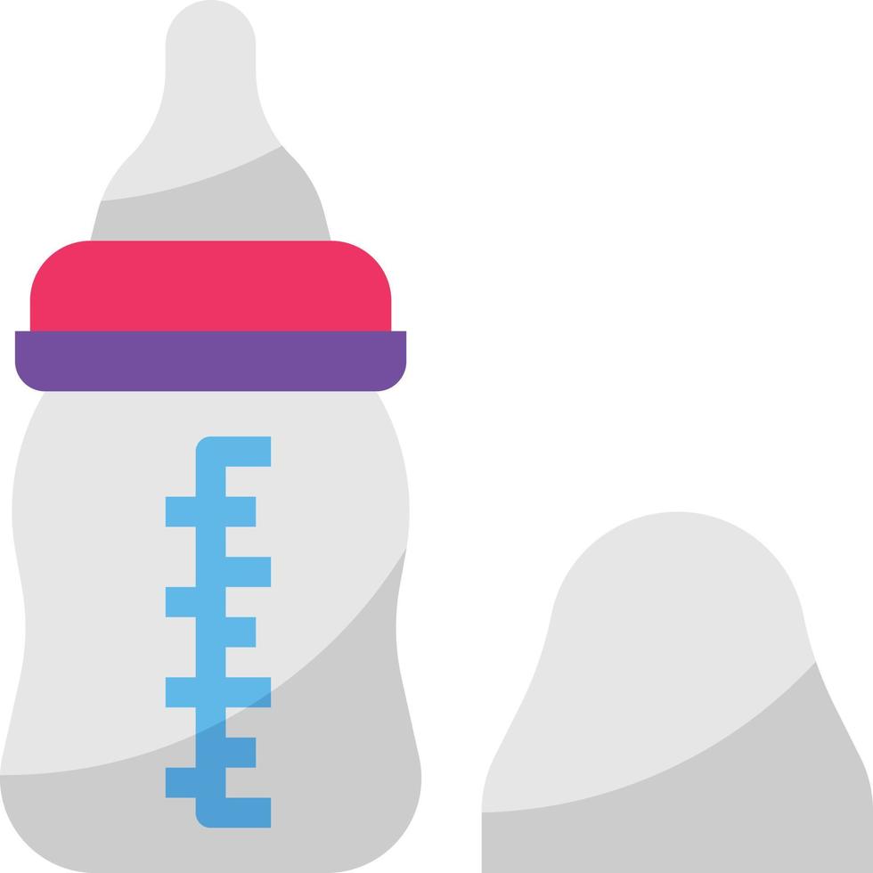 Saugflasche Milchpflege Babyzubehör - flache Ikone vektor