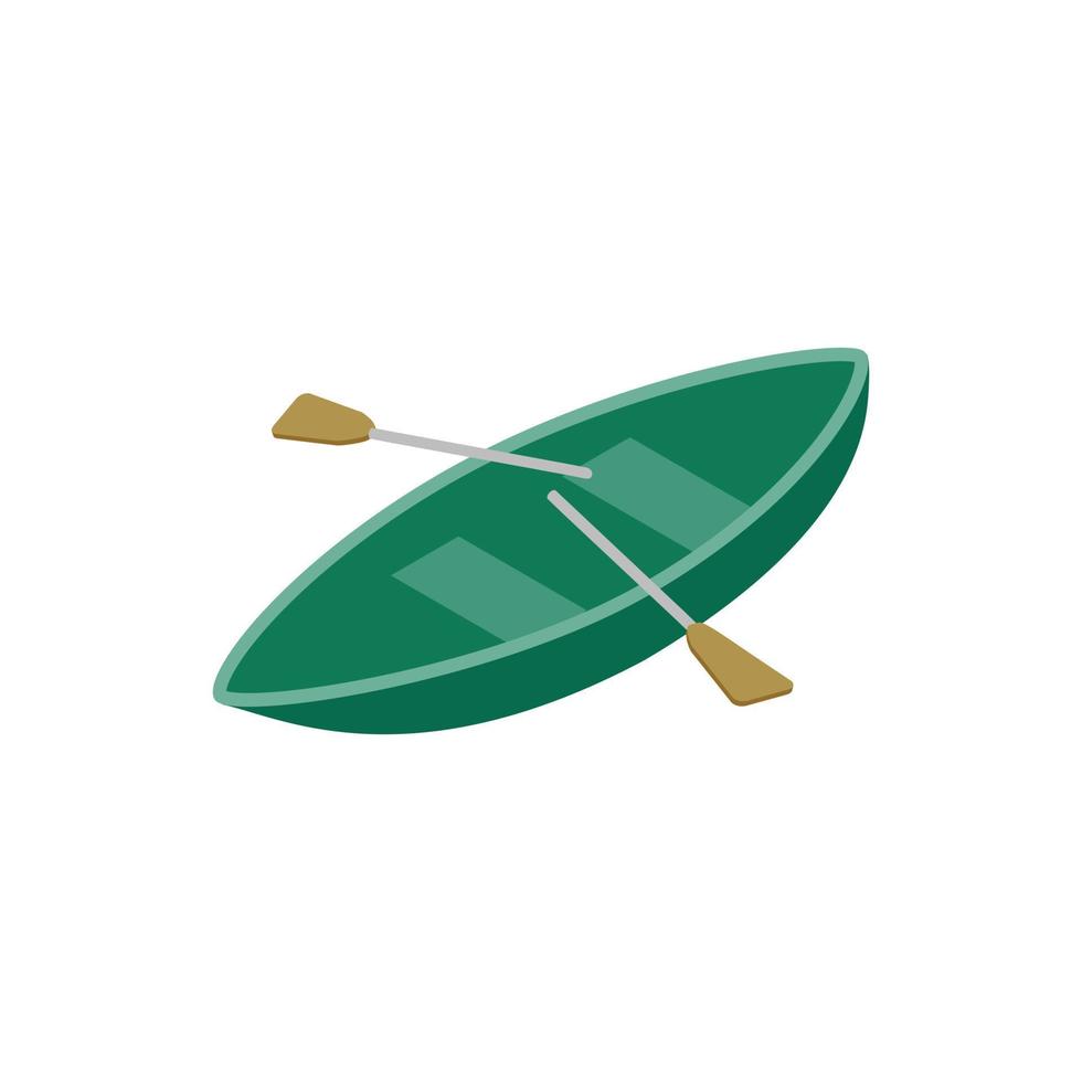 båt med paddlar isometrisk 3d ikon vektor