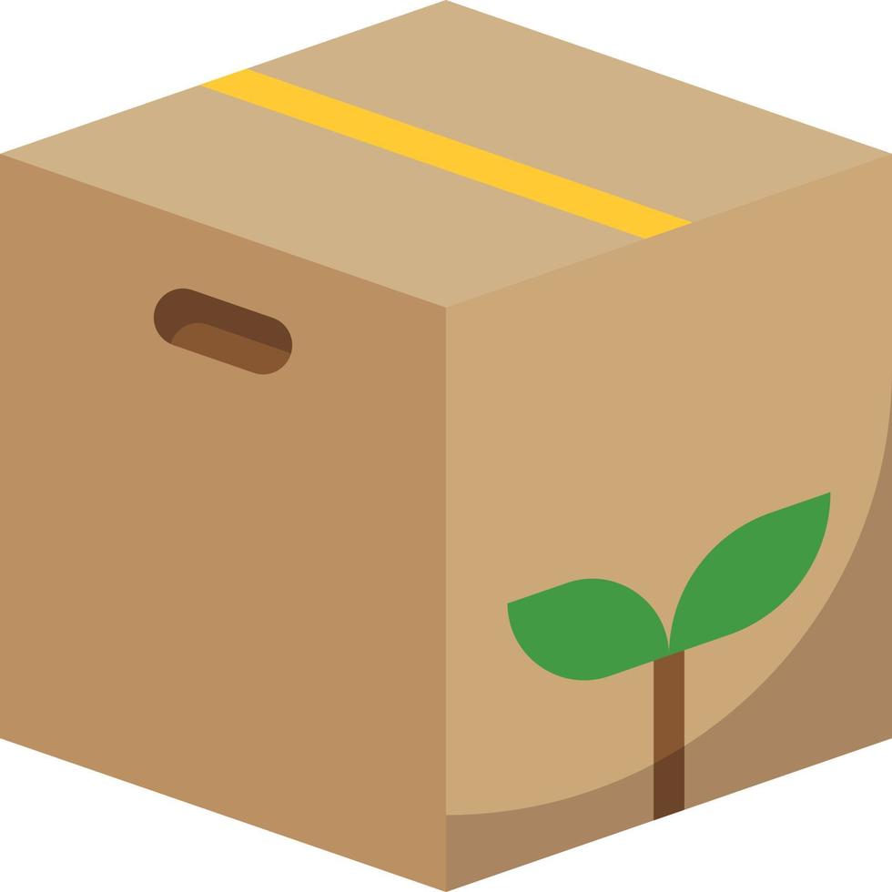 förpackning ekologi låda leverans papper - platt ikon vektor