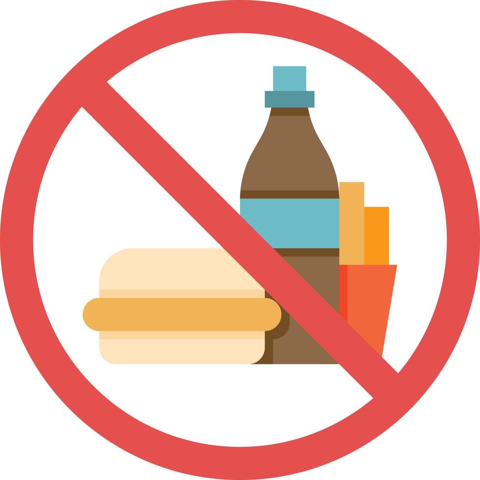 Junk Food keine Diäternährung - flaches Symbol vektor