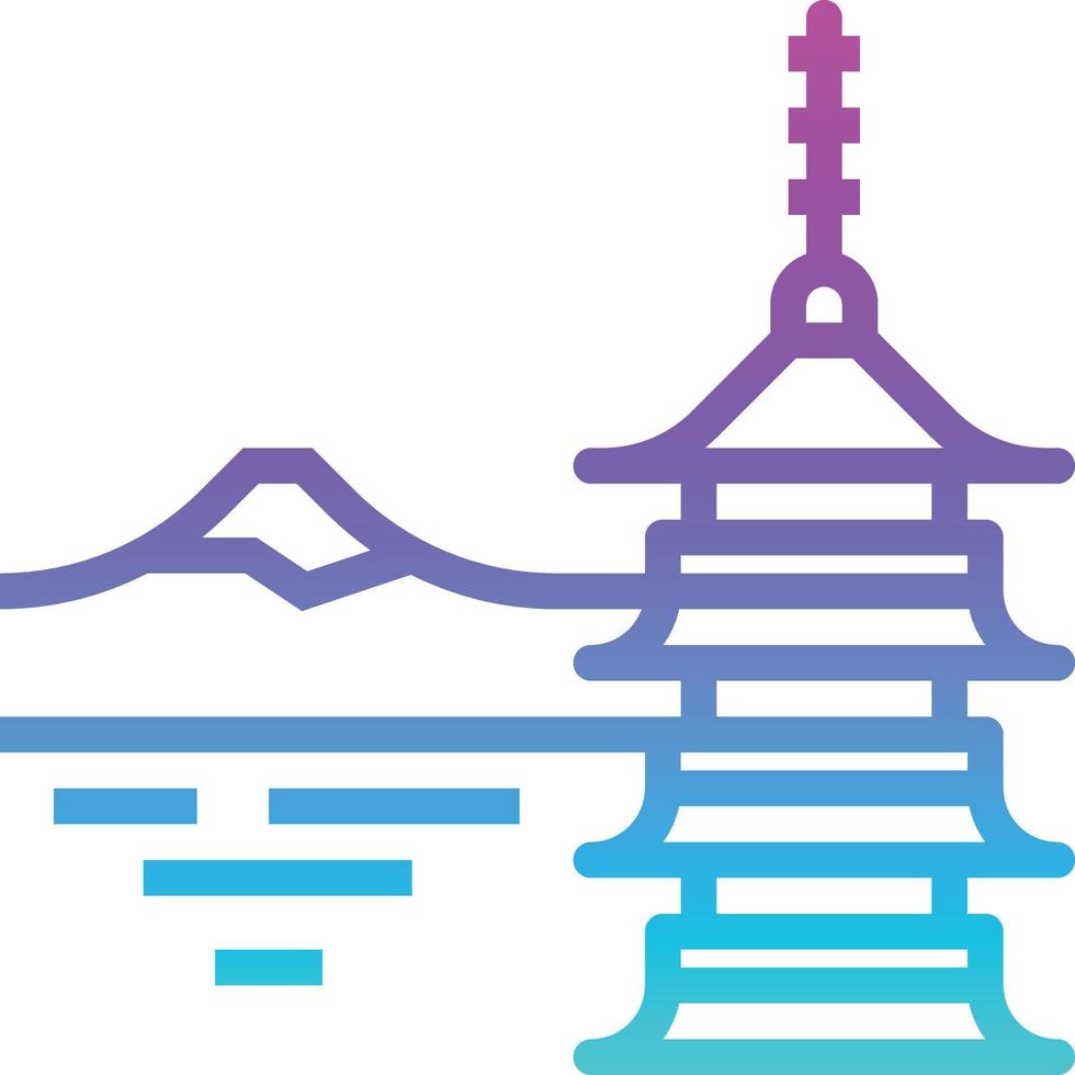 chureito-pagode japan fuji-berg wahrzeichen - verlaufssymbol vektor