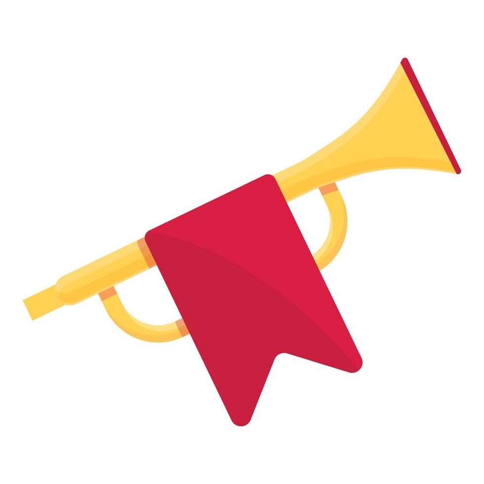 goldene trompete symbol cartoon vektor. Musikinstrument des königlichen Königs vektor