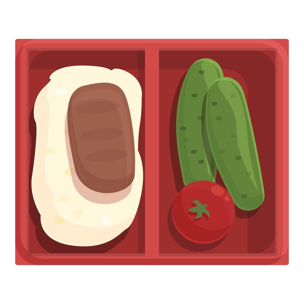 Gemüse-Mittagessen-Symbol Cartoon-Vektor. Mahlzeit Snack vektor