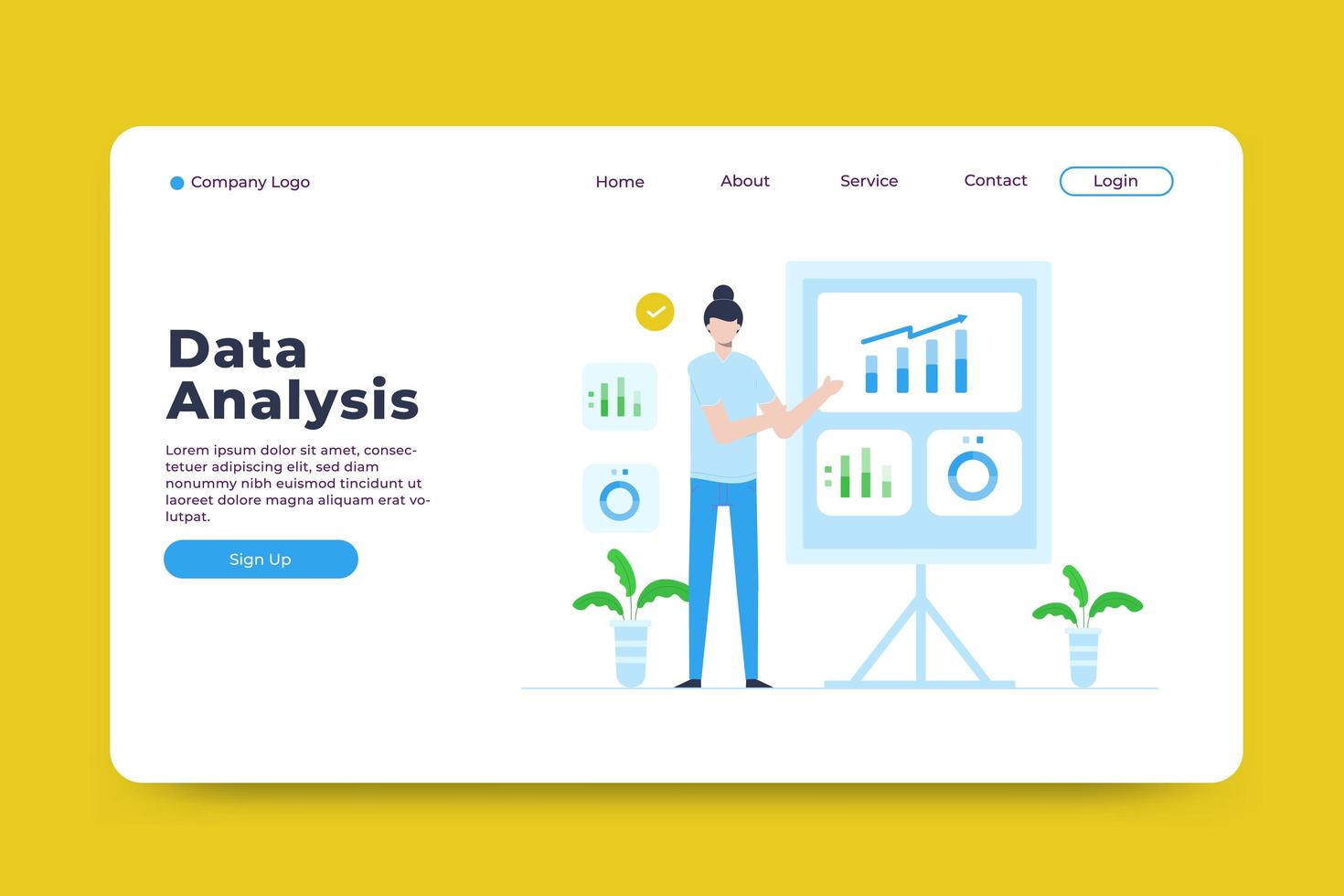 Landingpage-Vorlage für Datenanalyse vektor