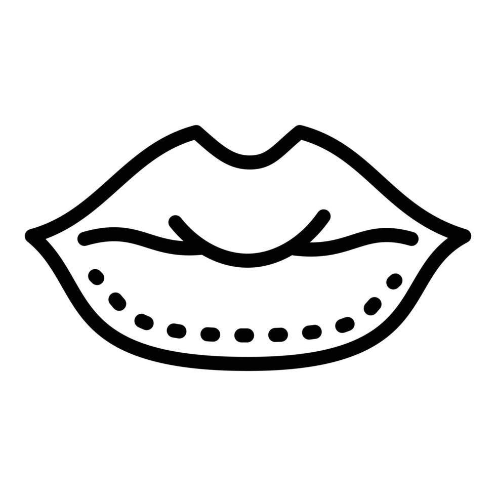 Lippenkorrektursymbol, Umrissstil vektor