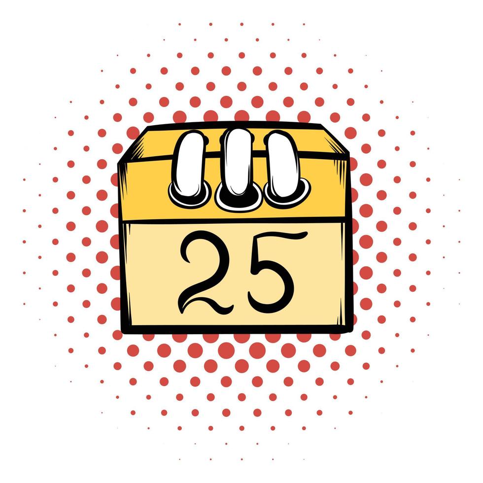 Kalender 25 Nummer Comics-Symbol vektor