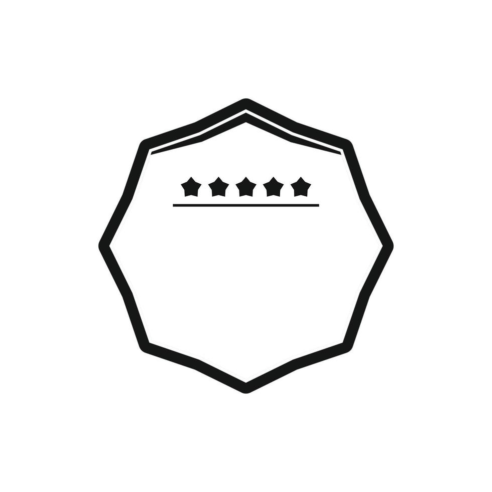 weißes Achteck mit fünf Sternen-Symbol, einfacher Stil vektor