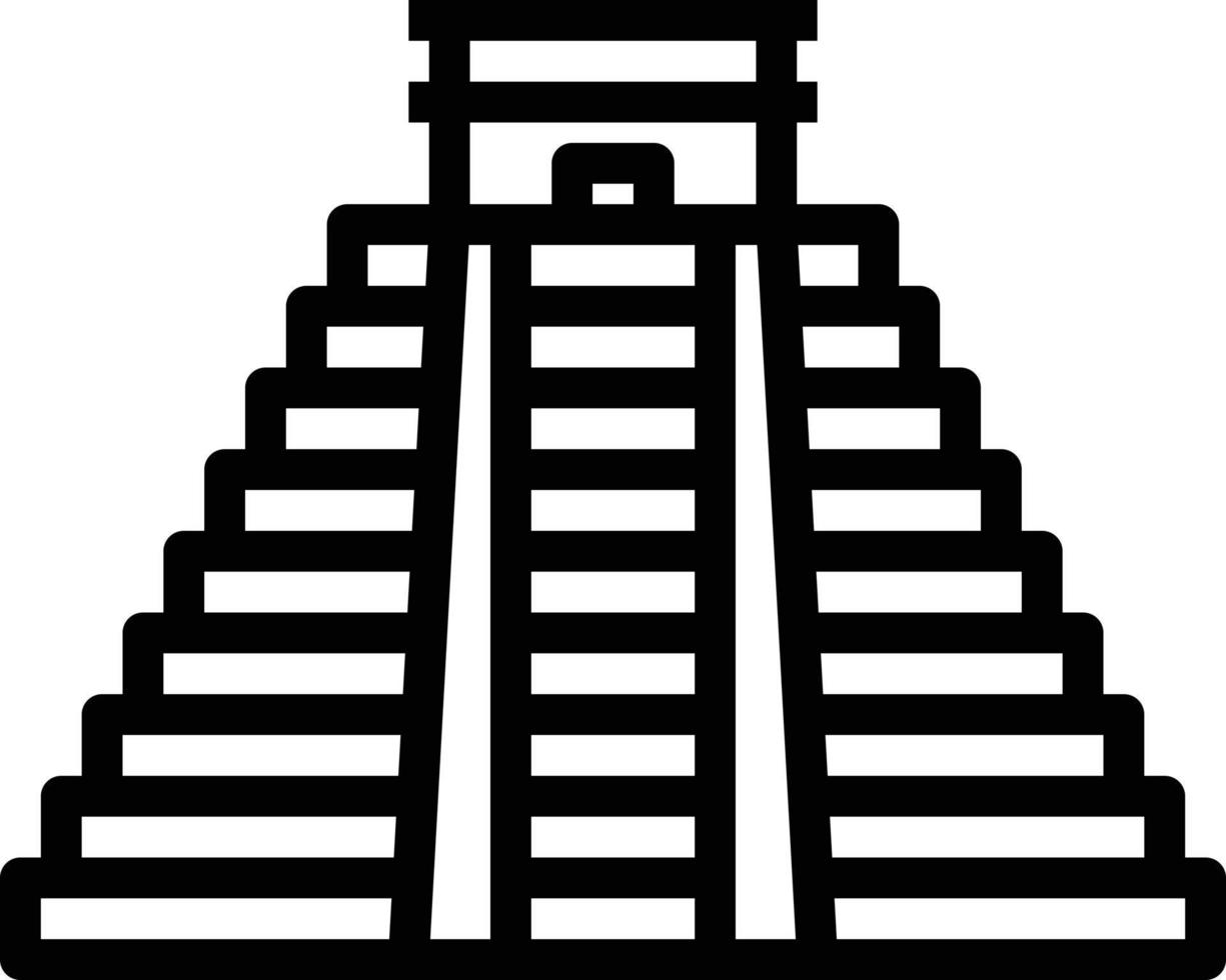 Wahrzeichen von Chichen Itza, Mexiko - Gliederungssymbol vektor