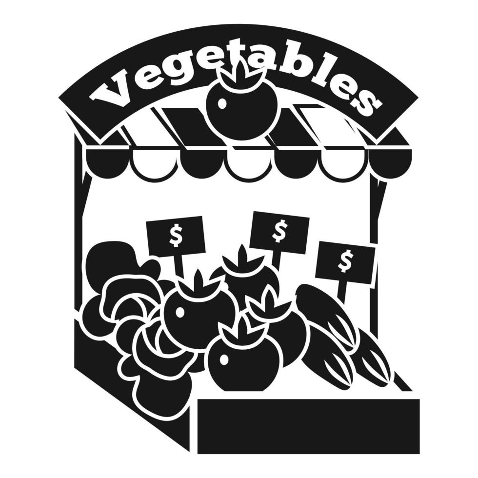 Gemüsekiosk-Symbol, einfacher Stil vektor