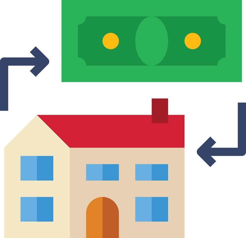refinansiering inteckning verklig egendom investering - platt ikon vektor