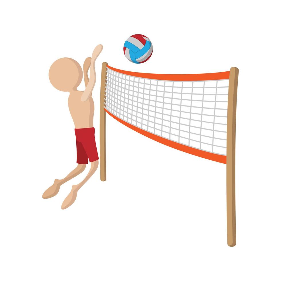 volleyboll spelare tecknad serie ikon vektor