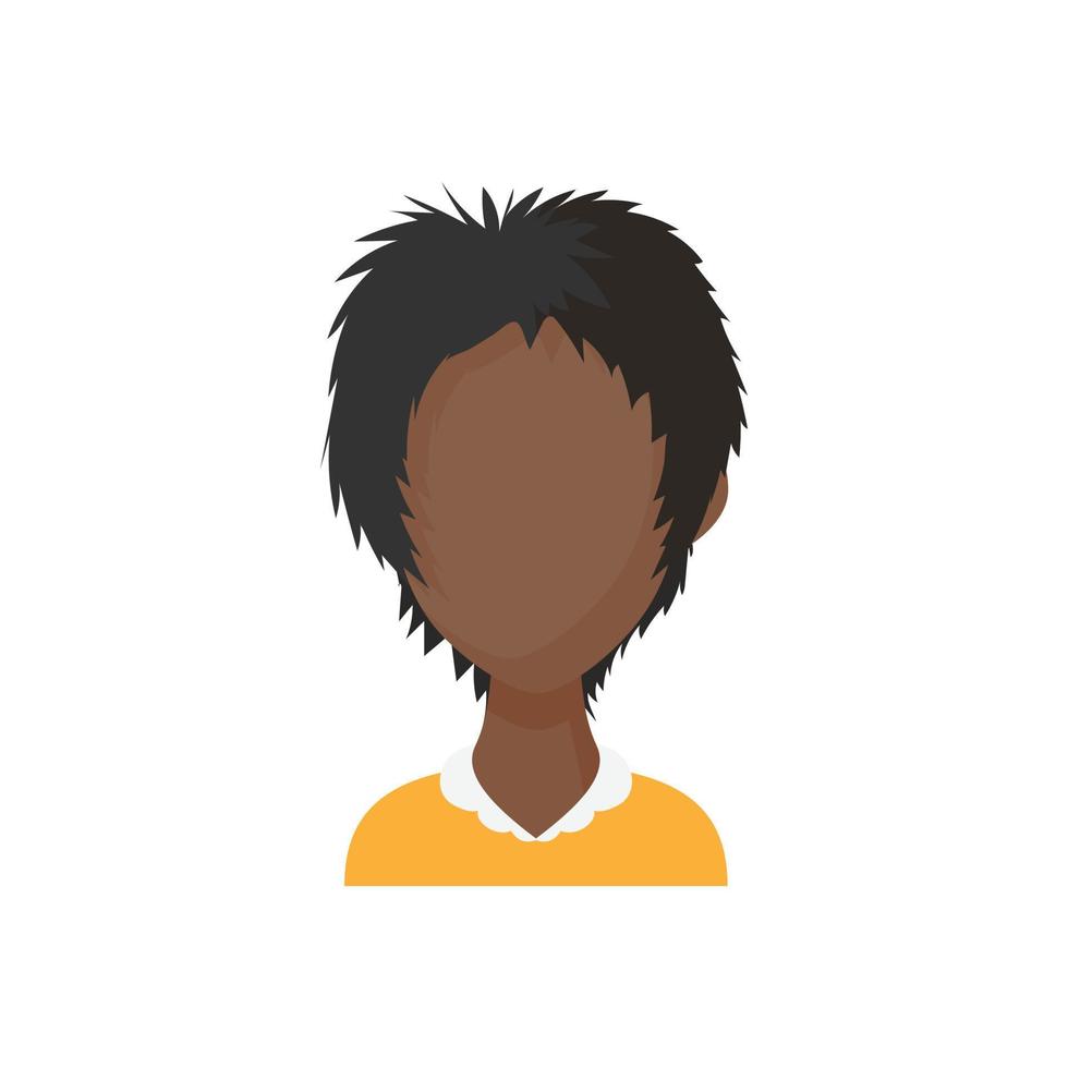 avatar med kort hår kvinna ikon, tecknad serie stil vektor