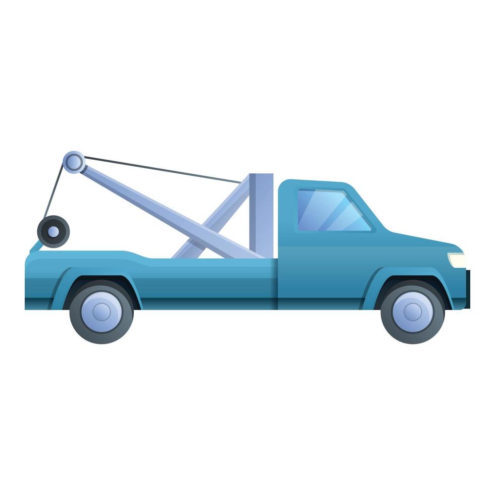 bogsera lastbil hjälp ikon, tecknad serie stil vektor