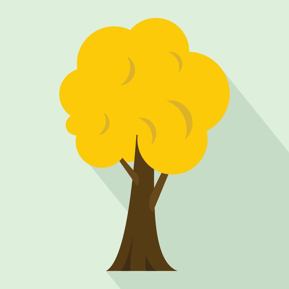 gul höst träd ikon, platt stil vektor