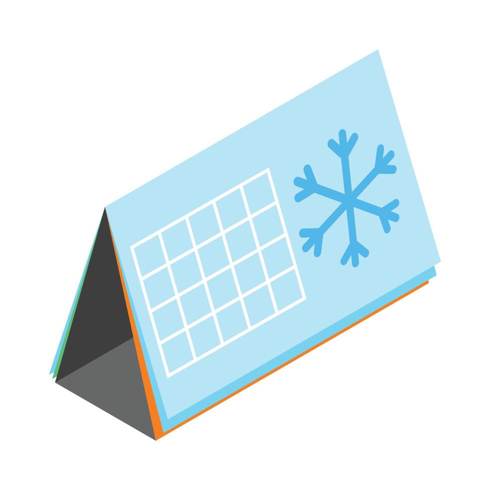 kalender med snöflinga ikon, isometrisk 3d stil vektor