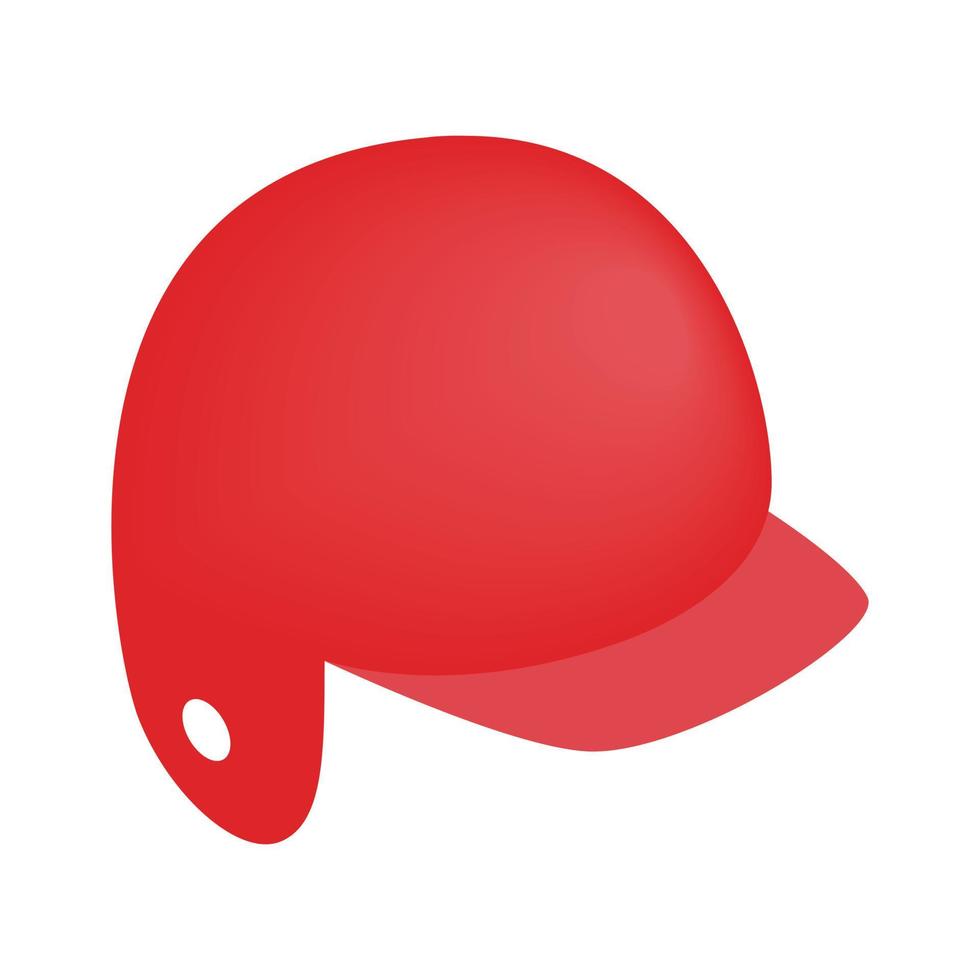 röd baseboll hjälm isometrisk 3d ikon vektor