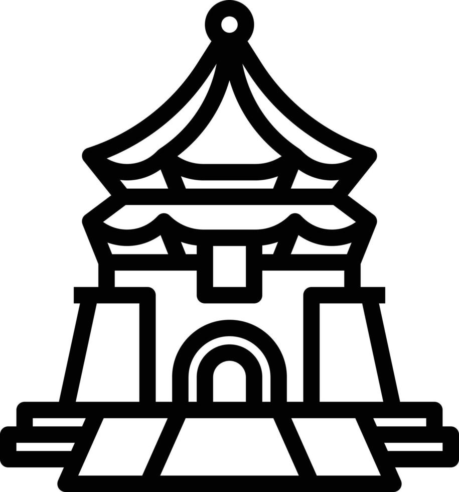 chiang kai shek gedenkhalle taipeh taiwan wahrzeichen - umrisssymbol vektor