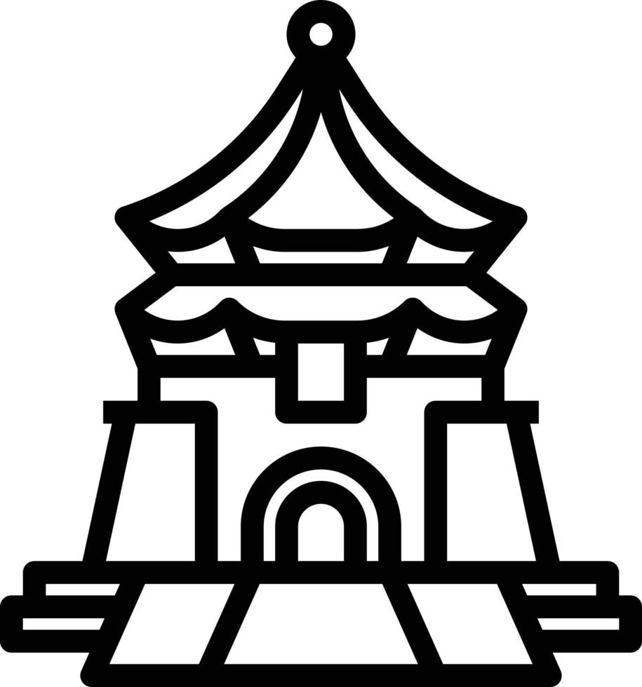 chiang kai shek minnesmärke hall taipei taiwan landmärke - översikt ikon vektor