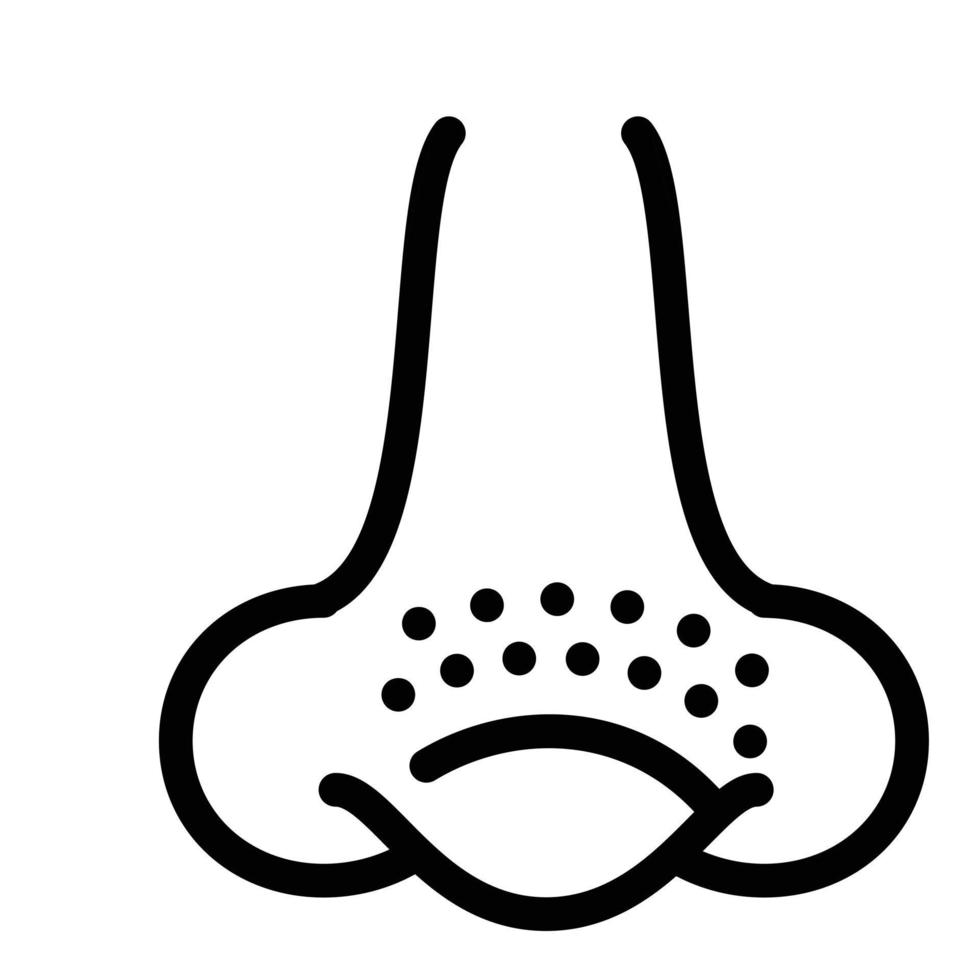 Symbol für Erfrierungen in der Nase, Umrissstil vektor