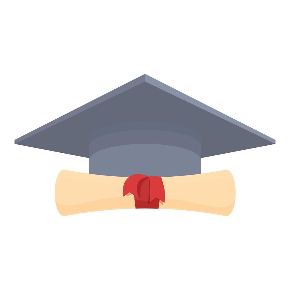 Graduierung Hut Symbol Cartoon-Vektor. Diplom Auszeichnung vektor