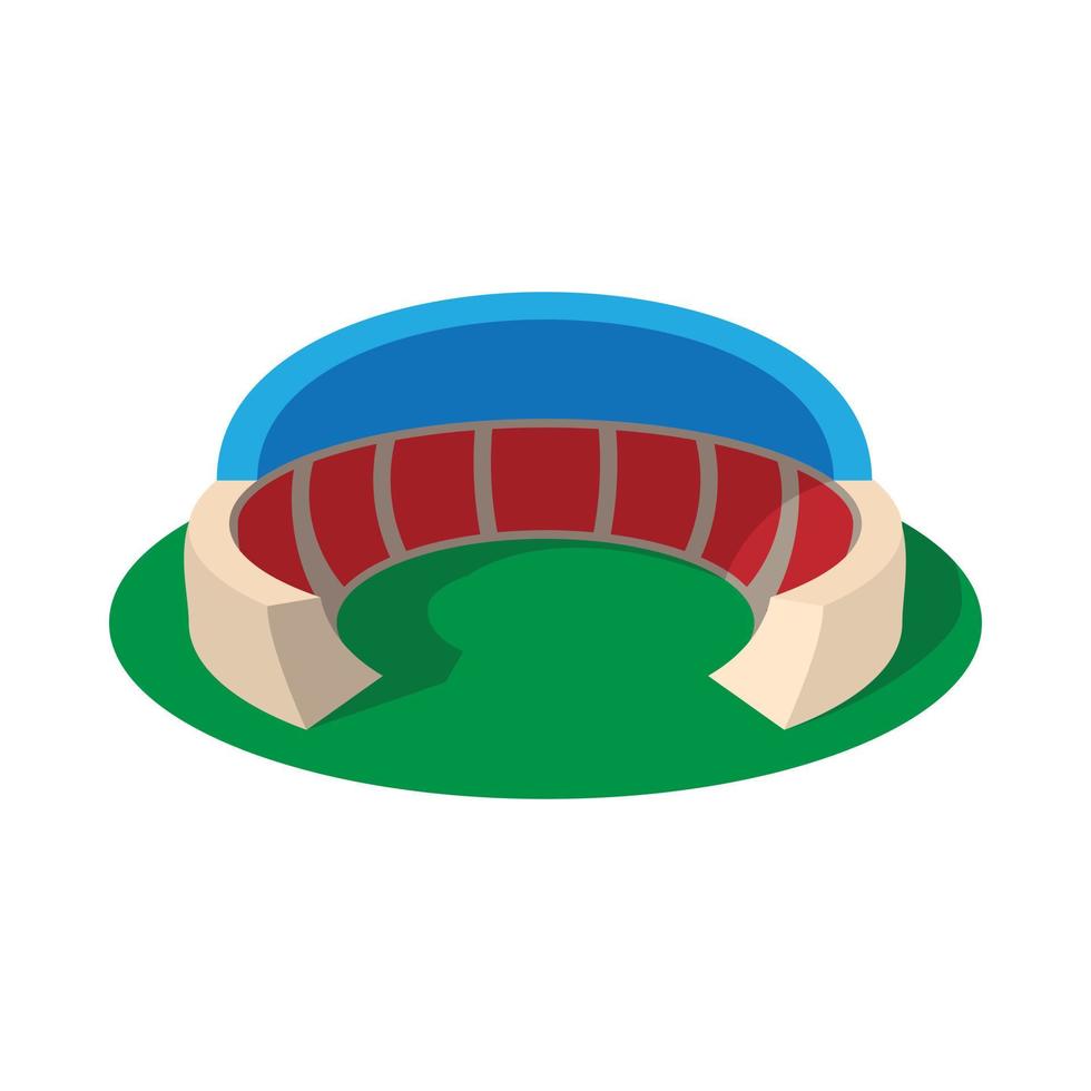 sporter stadion med tak tecknad serie ikon vektor