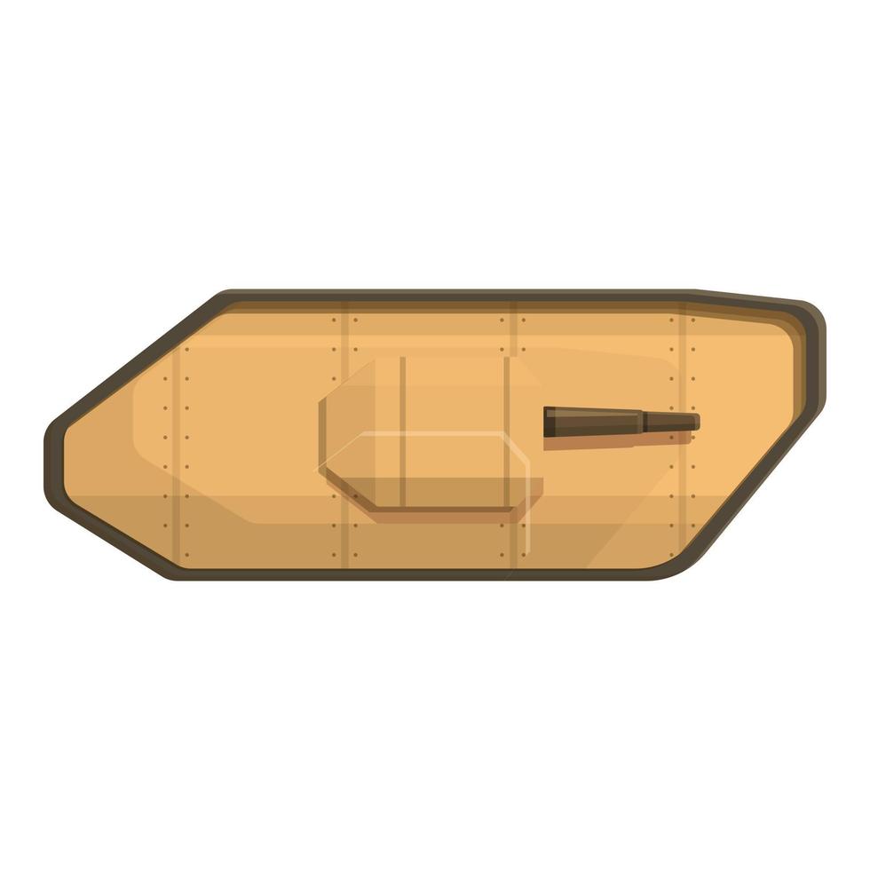 Draufsicht-Tank-Symbol Cartoon-Vektor. Waffenfahrzeug vektor