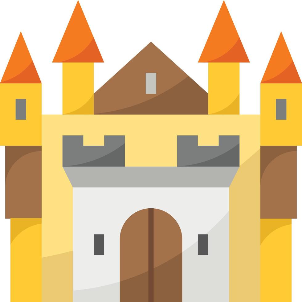 slott kung drottning palats antik byggnad - platt ikon vektor