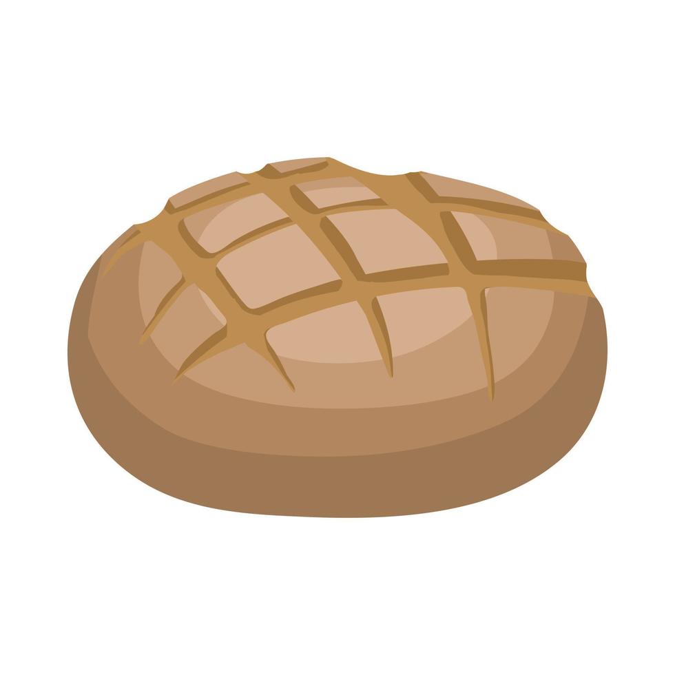 råg bröd ikon, tecknad serie stil vektor