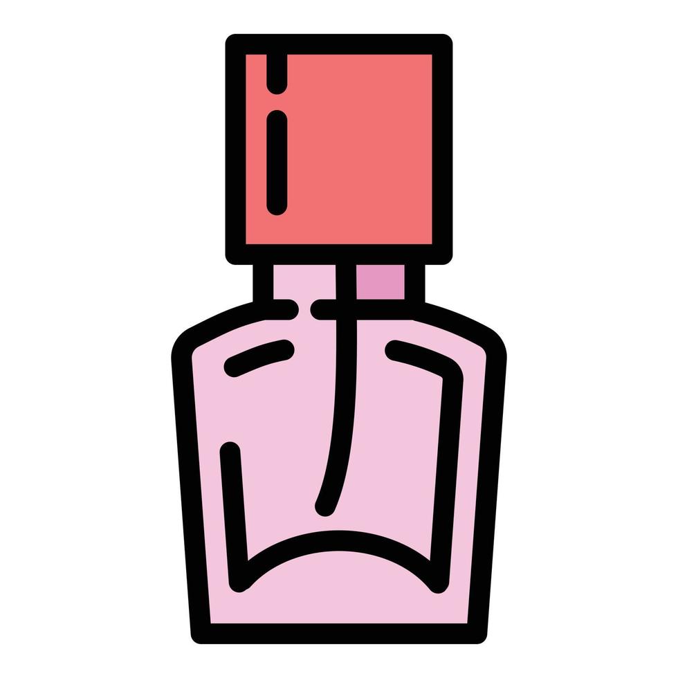 rosa parfym ikon, översikt stil vektor