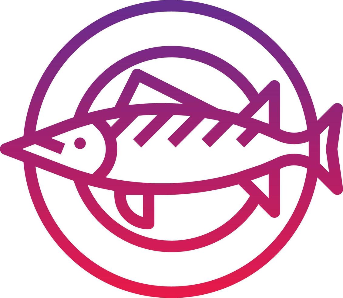 Fisch-Diät-Ernährungs-Mahlzeit-Gericht - Farbverlauf-Symbol vektor