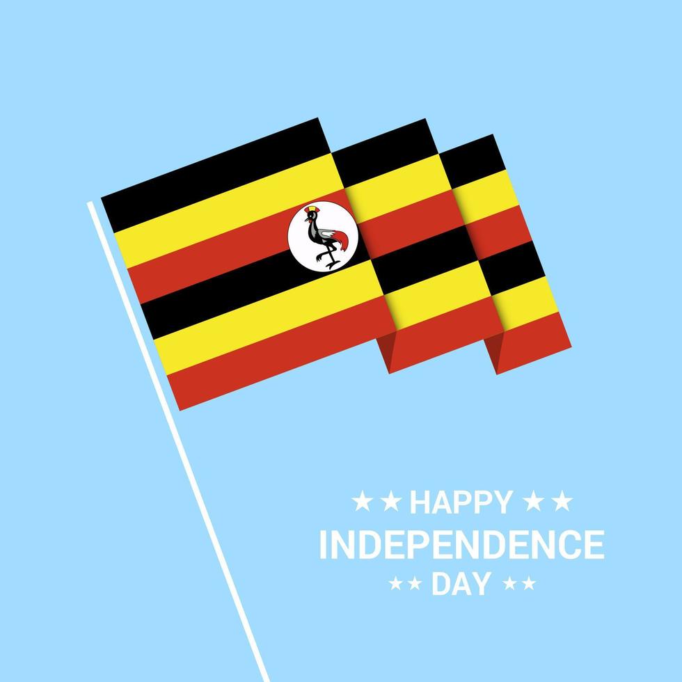 uganda oberoende dag typografisk design med flagga vektor