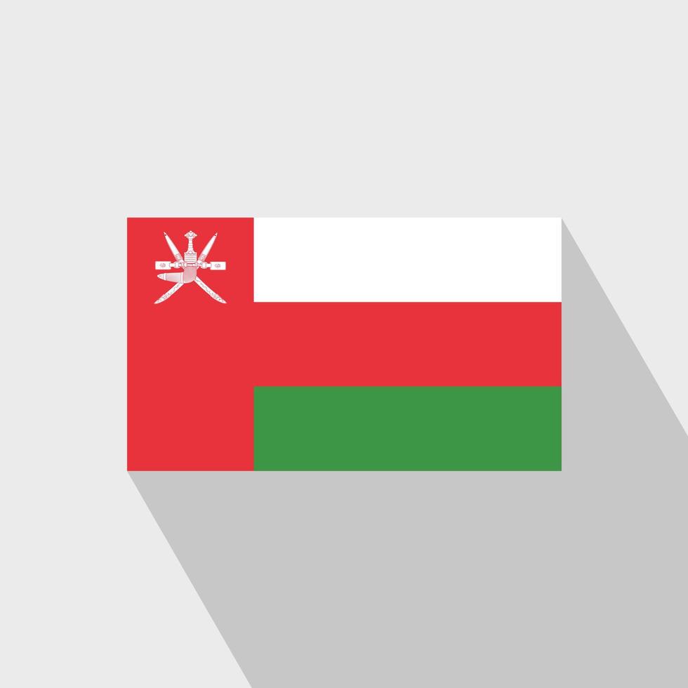 Oman-Flagge langer Schatten-Designvektor vektor