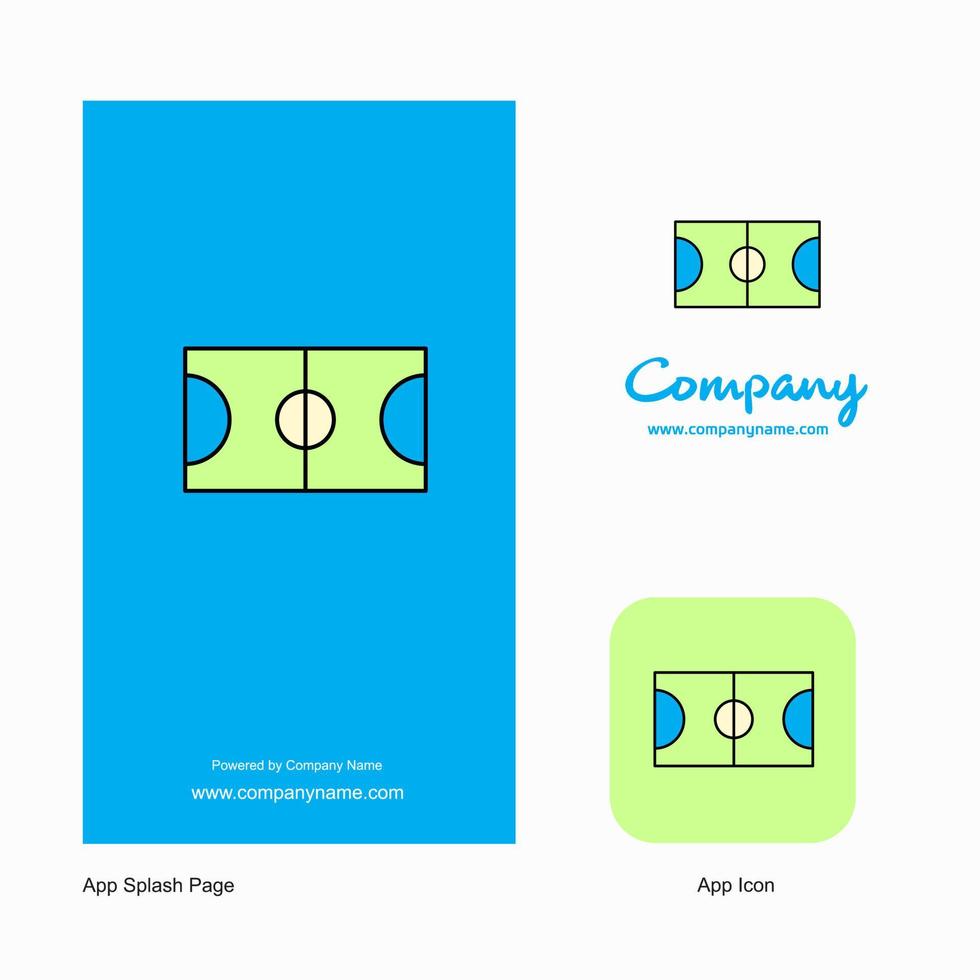 Fußballplatz Firmenlogo App-Symbol und Splash-Page-Design kreative Business-App-Designelemente vektor