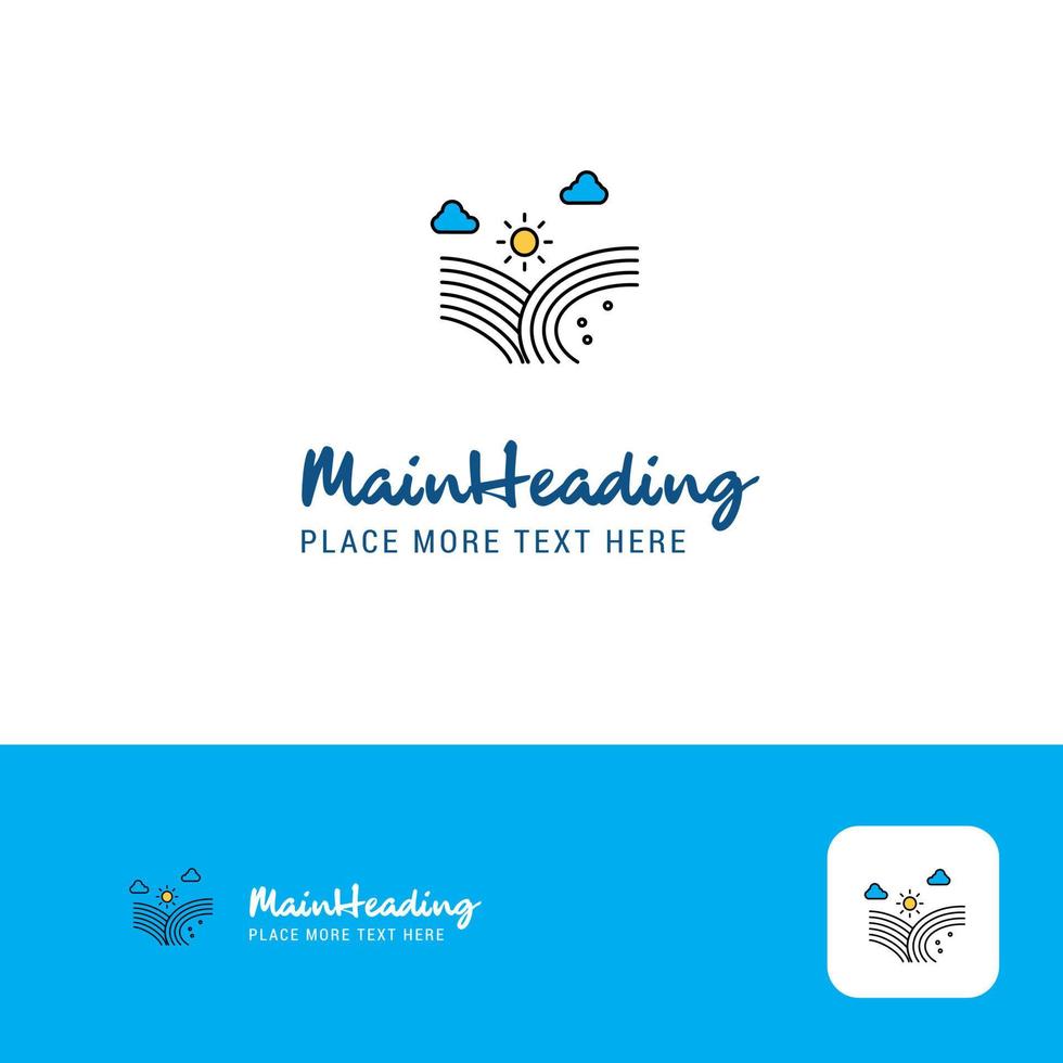 kreatives windblasendes logo-design flacher farblogoplatz für tagline-vektorillustration vektor