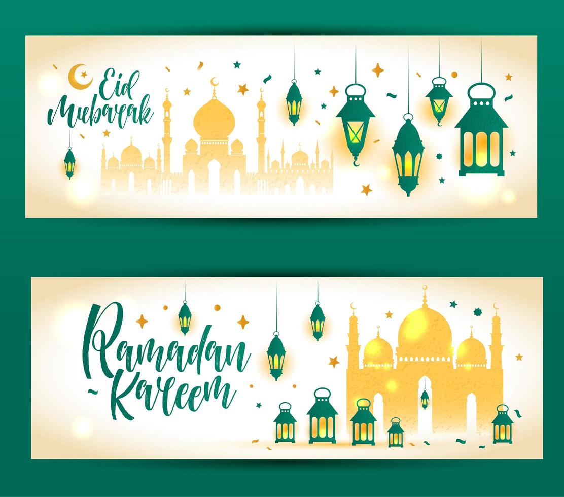 ramadan kareem islamisk banner med moské vektor