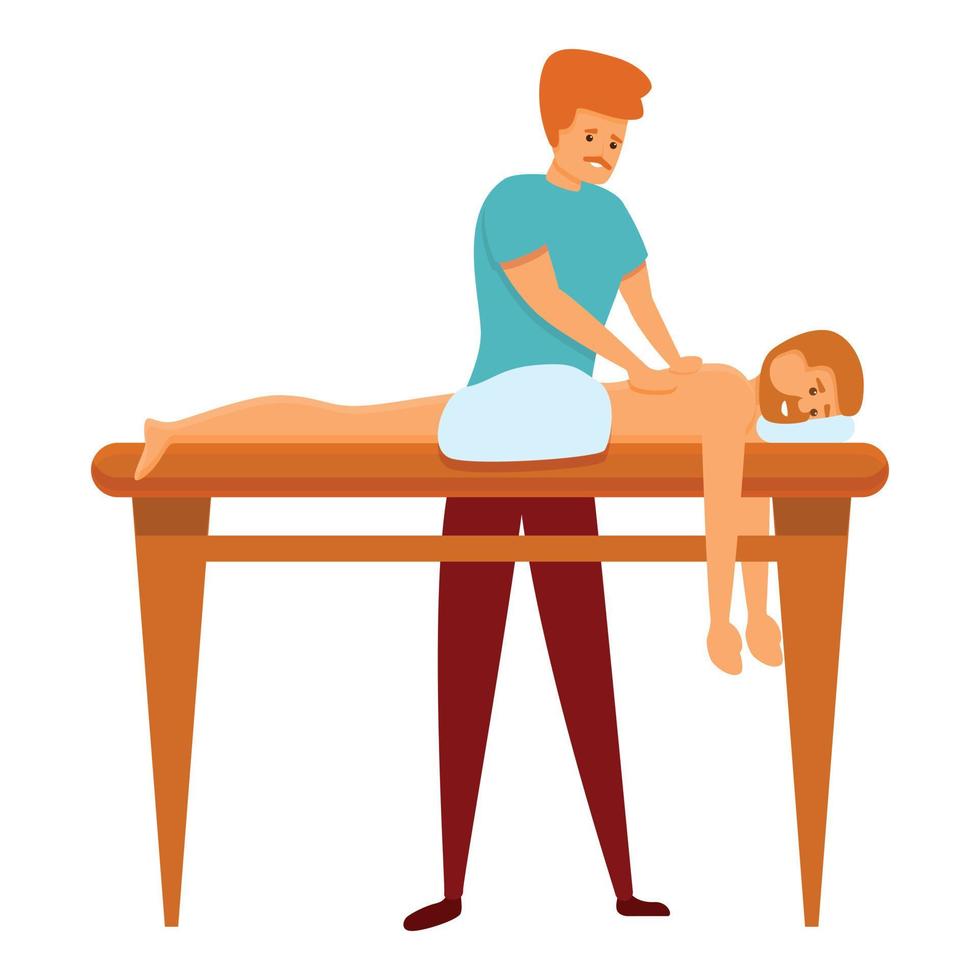 Rückenmassage-Symbol, Cartoon-Stil vektor