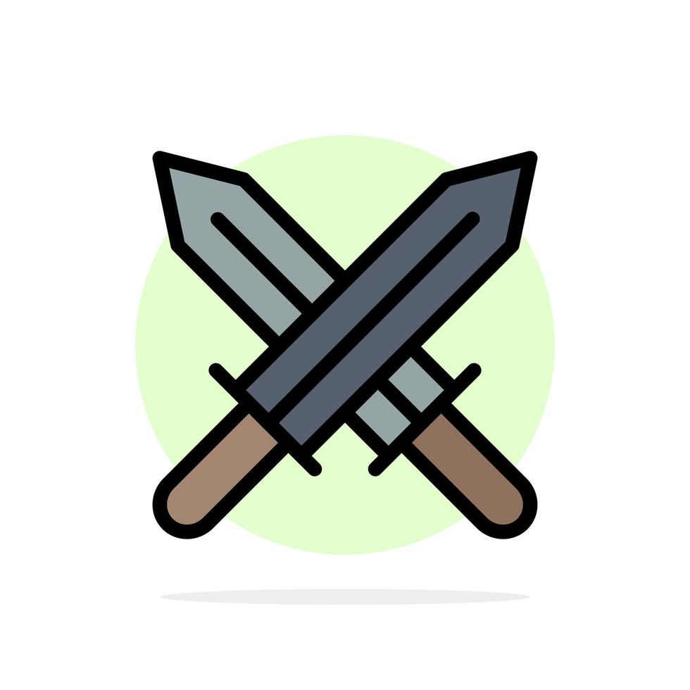 Schwert Irland Schwerter abstrakt Kreis Hintergrund flache Farbe Symbol vektor