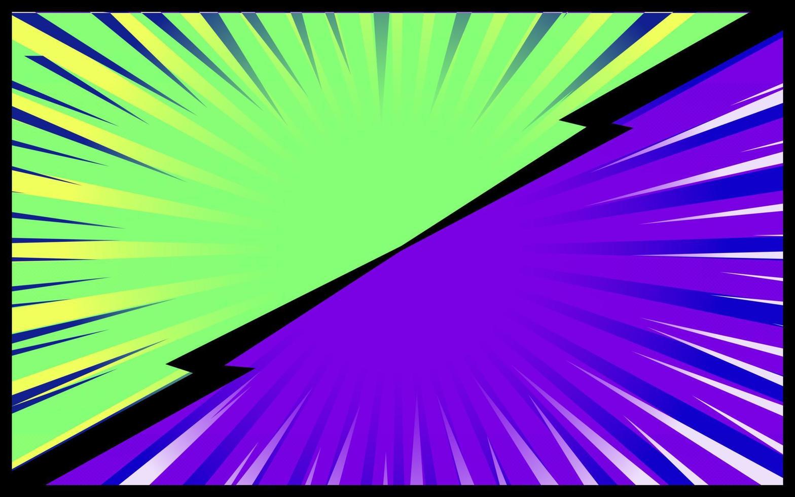 Retro-Vektor des grünen und purpurroten komischen Hintergrundes vektor