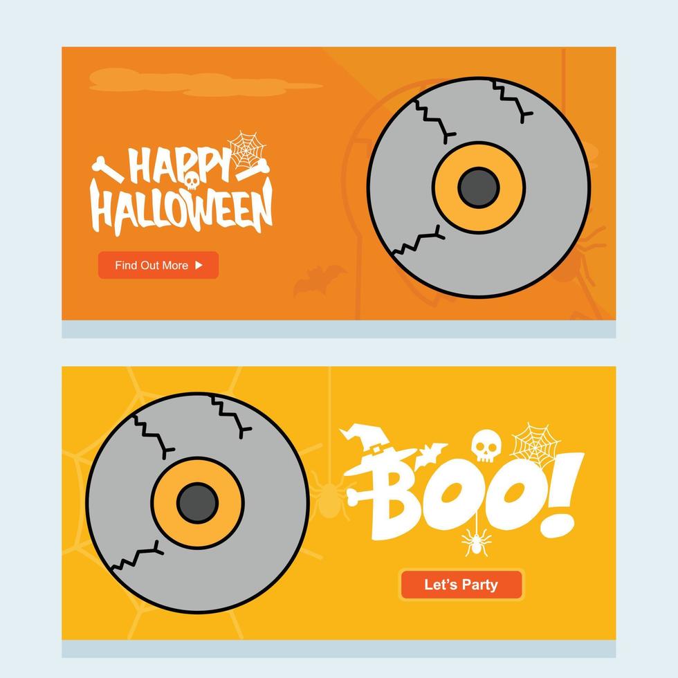glückliches Halloween-Einladungsdesign mit Augapfelvektor vektor
