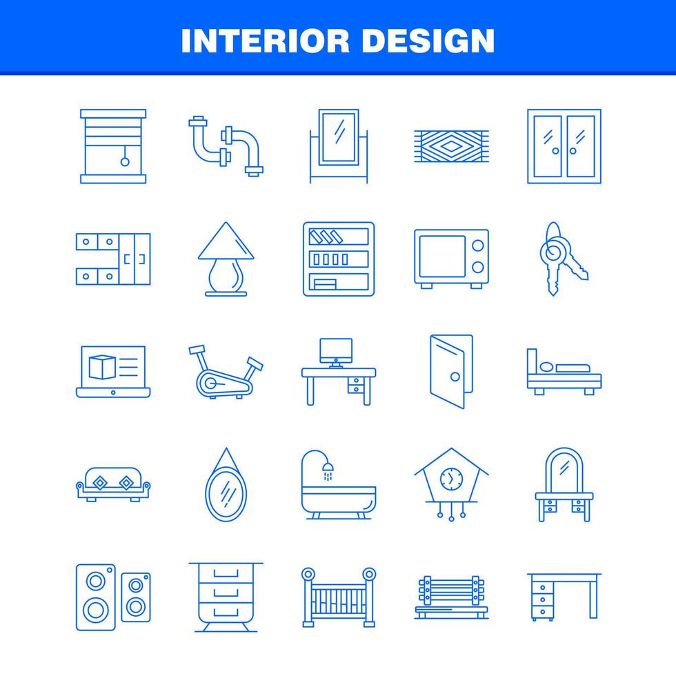 Innendesign-Liniensymbole für Infografiken, mobiles Uxui-Kit und Druckdesign, einschließlich Teppich, Möbel, Haushalt, Fenster, Haustür, Eingang, eps 10, Vektor