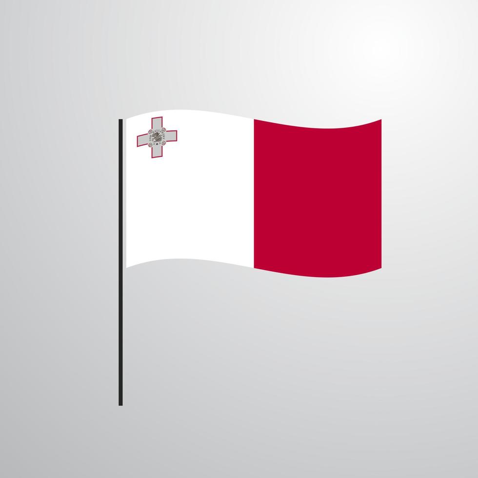 malta wehende flagge vektor