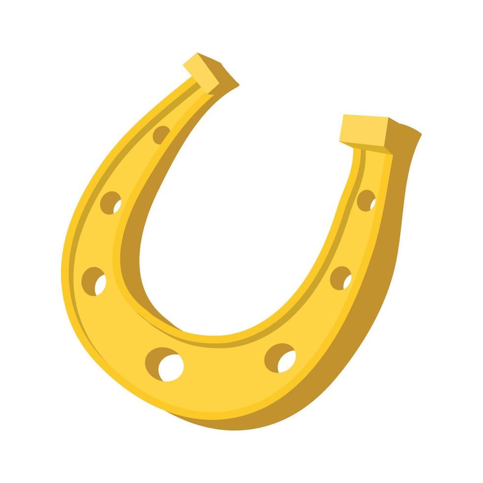 gyllene hästskor tur symbol tecknad serie ikon vektor