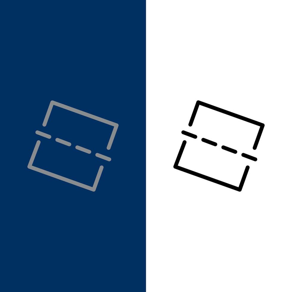 Bild Foto begradigen Symbole flach und Linie gefüllt Symbolsatz Vektor blauen Hintergrund