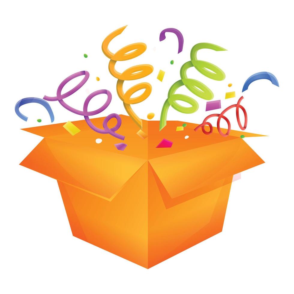 Geburtstagsgeschenk-Box-Symbol, Cartoon-Stil vektor