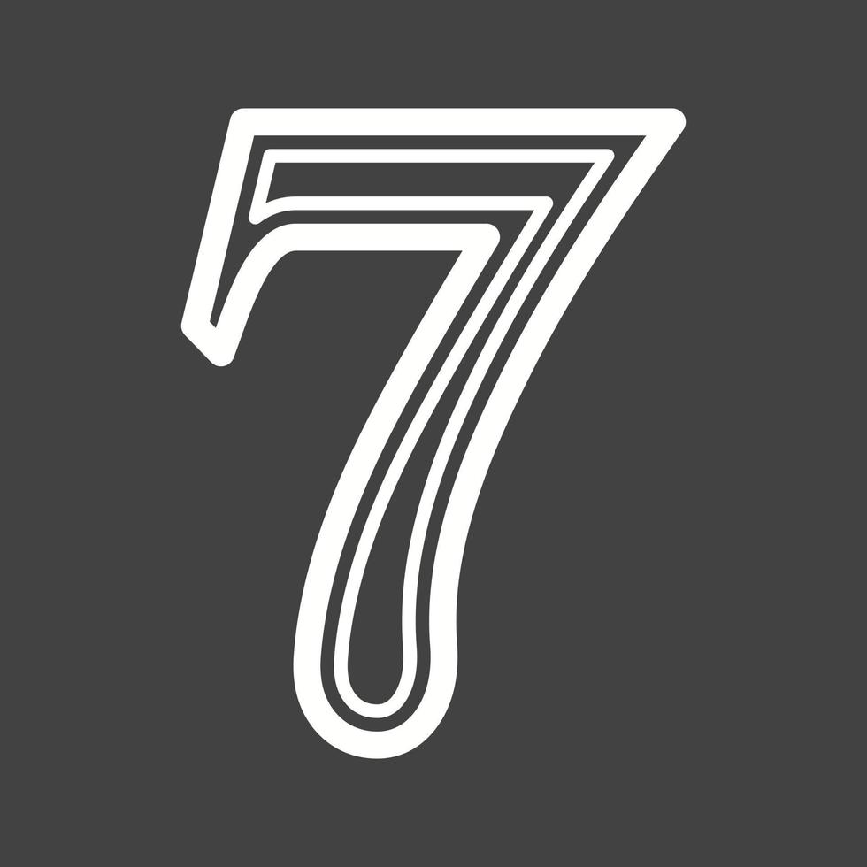 Nummer sieben Linie umgekehrtes Symbol vektor