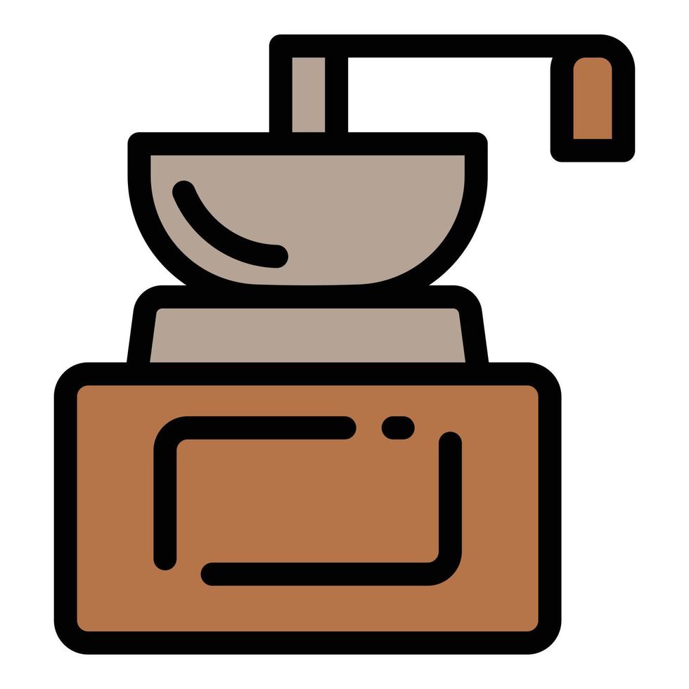 Griff Kaffeemühle Symbol Umrissvektor. Barista-Café vektor