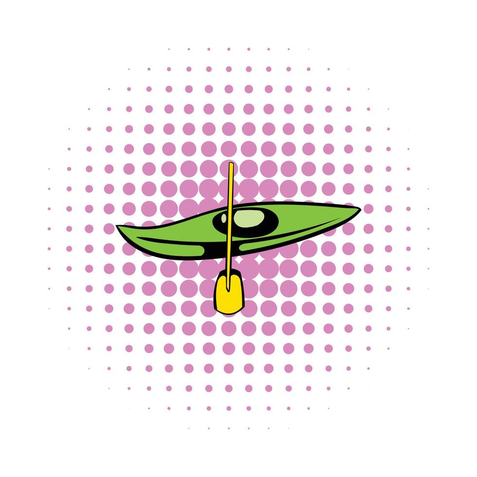 Kanu mit Paddel-Symbol, Comic-Stil vektor