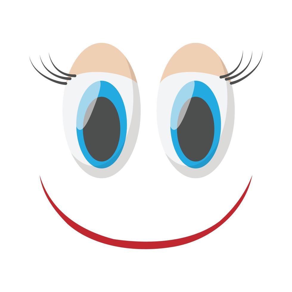 Lachendes glückliches Lächeln-Symbol, Cartoon-Stil vektor
