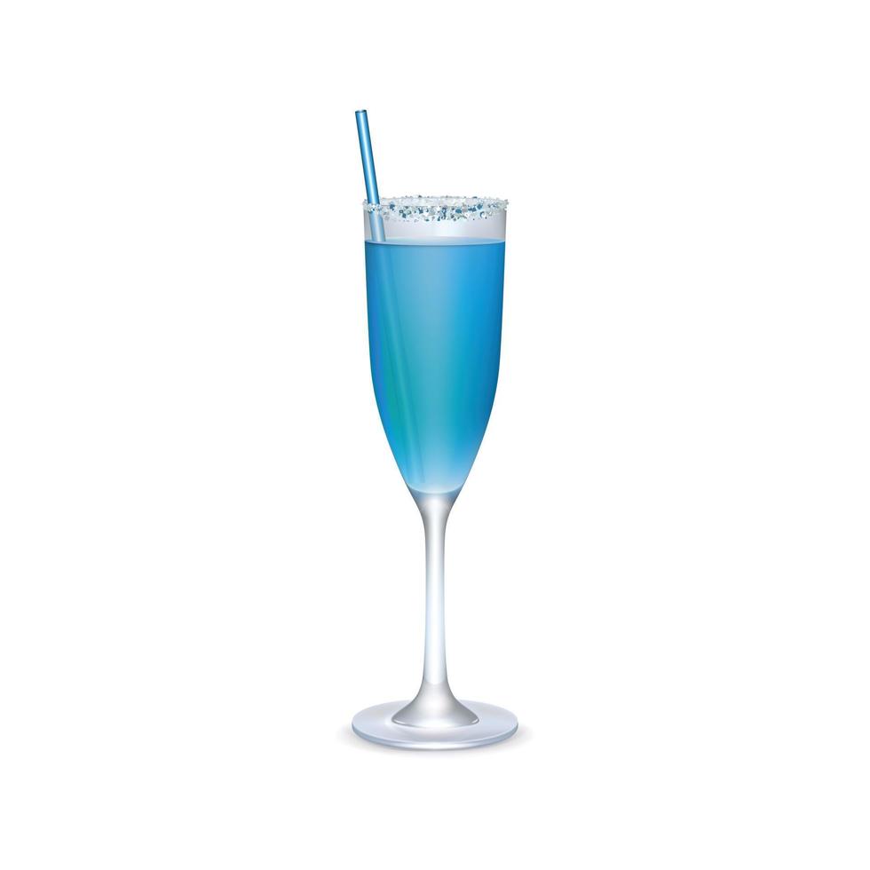 blauer realistischer cocktail vektor