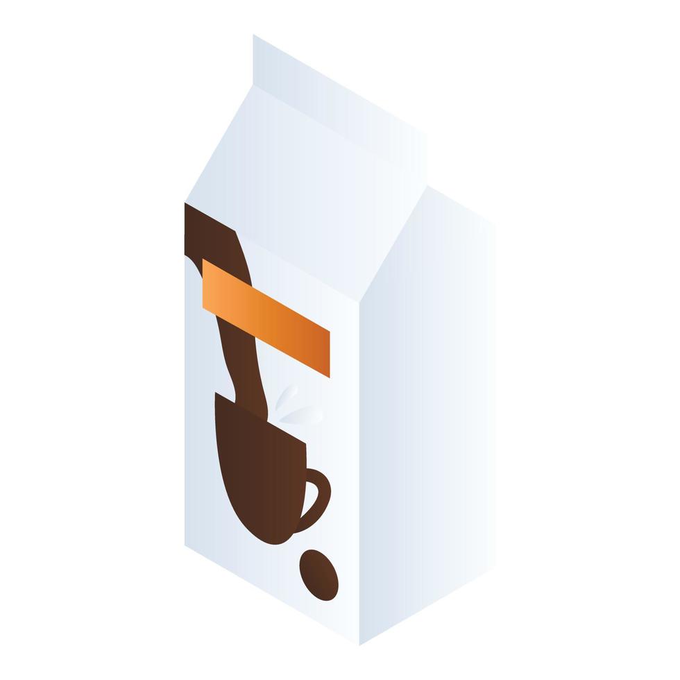 mjölk för kaffe paket ikon, isometrisk stil vektor